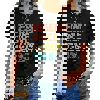 Legendince August 1968 Birthdayintage 1968 レディースTシャツ - Kawaiitshirt