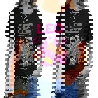 Leo Girl Birthday Sneakers Zodiac Sign Bday Girl Women T-shirt | Mazezy