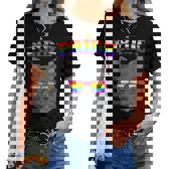 Lgbt Britishhorthair Cat Gay Pride Rainbow Lgbtq Kitty レディースTシャツ - Kawaiitshirt