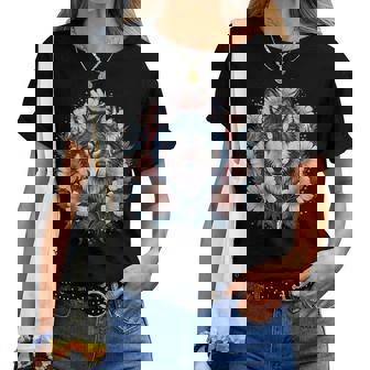 Lobo Botánico Cara De Animal Niños Lobo Floral Camiseta de mujer - Regaloses