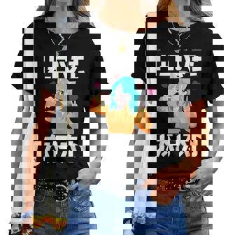 I Love Japan Kawaii Anime Girl Neko Cat Girl Otaku Weeb レディースTシャツ - Kawaiitshirt