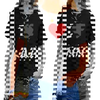 I Love Mama Children Love Heart ベビーチャイルドギフト お母さん レディースTシャツ - Kawaiitshirt