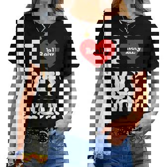 I Love My Mom I Heart My Mom Women T-shirt - Thegiftio