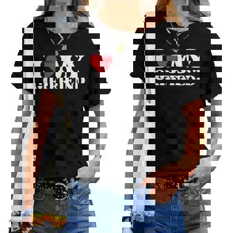 I Love My Girlfriend I Heart My Gf バレンタインデー レディースTシャツ - Kawaiitshirt