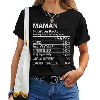 Maman Nutrition Facts French Mom Women T-shirt - Thegiftio UK