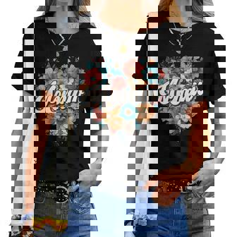 Memaw Floral Heart Flower Mother's Day Vintage Retro Women T-shirt | Mazezy