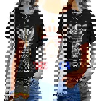 Merica Mule Donkey Patriotic 4Th Of July 面白い キッズ メンズ レディース レディースTシャツ - Kawaiitshirt