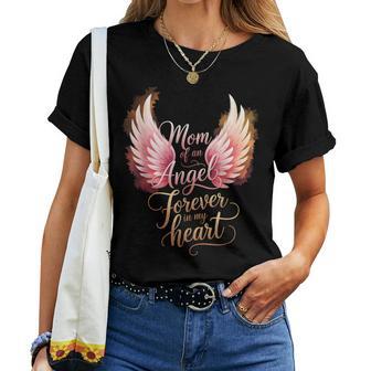 Mom Of An Angel Heaven Mother's Day Angel Infant Loss Memory Women T-shirt - Thegiftio UK