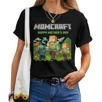 Momcraft Happy Mother's Day Gaming Pixel Style Women T-shirt - Thegiftio UK