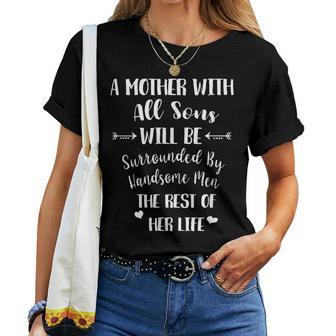 Mother With All Sons Surrounded By Handsome Men Women T-shirt - Thegiftio UK