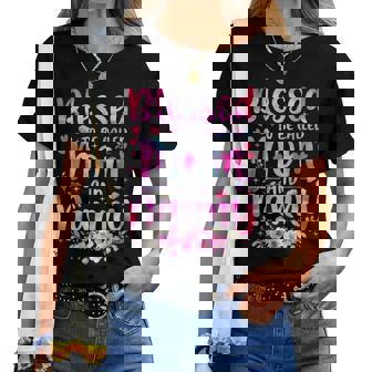 Mother's Day Blessed To Be Called Mom And Nanny Flowers Women T-shirt | Mazezy