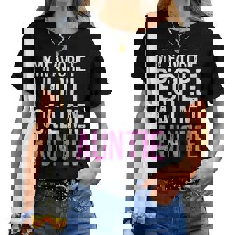 My Favorite People Call Me Auntie 母の日シャツ レディースTシャツ - Kawaiitshirt