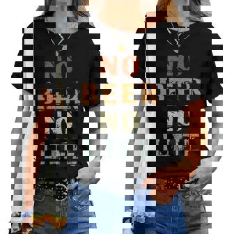 No Beer No Life Lover ファン ビンテージスタイル ラガー ドラフトビール レディースTシャツ - Kawaiitshirt