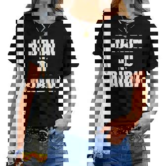 No Rain No Rainbow ポジティブ インスピレーション モチベーションを高める引用 レディースTシャツ - Kawaiitshirt