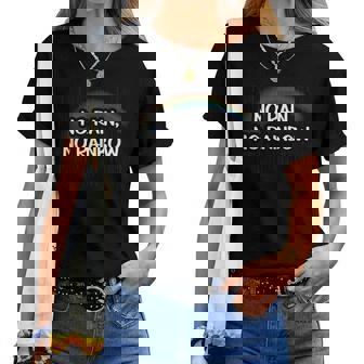 No Rain No Rainbow レディースTシャツ - Kawaiitshirt