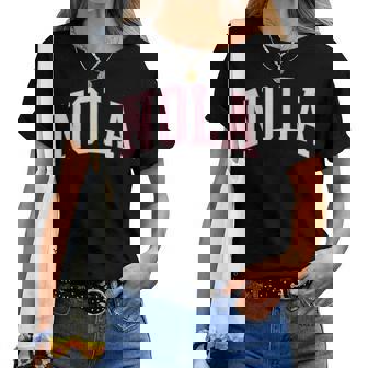 Nola Cute Pink Preppy New Orleans Girls Women T-shirt | Mazezy