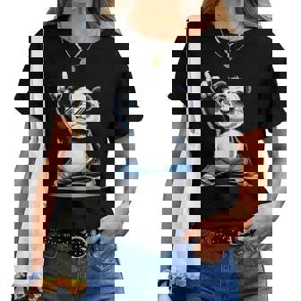 Panda Rock Musique Hommes Enfants S Panda Drôle T-shirt femme - Cadeauxyz