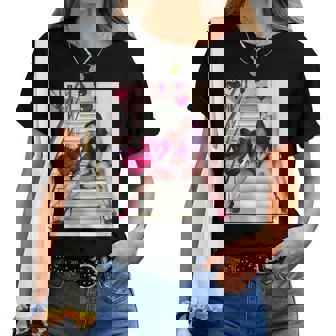 Pinup Girls 「バルーン付きセクシー赤毛ピンナップ1」 レディースTシャツ - Kawaiitshirt