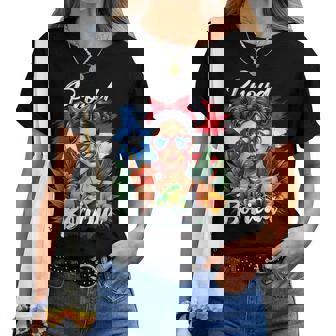 Puerto Rican Girls Boricua Puerto Rico Heritage Messy Bun Women T-shirt | Mazezy