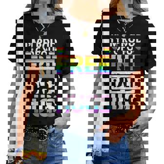 Rainbow Free Dad Hugs For Lgbtq Pride Month Trendy Lgbt Women T-shirt | Mazezy