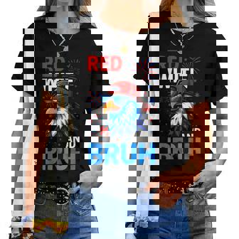 Red White And Bruh 4Th Of July Outfit Boys Usa Women T-shirt | Mazezy