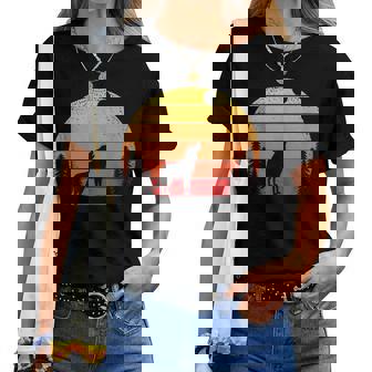 Regalos Gráficos De Lobo Retro Para Los Amantes De Los Lobos HombresEs In Mangas Camiseta de mujer - Regaloses