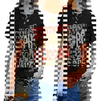 Retro Do Not Pet Emotionalupport Human Groovy レディースTシャツ - Kawaiitshirt