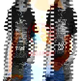 Retro No Kings Fight Oligarchy Woman's Girl America Flag Women T-shirt | Mazezy