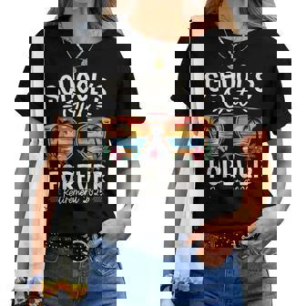 Retro School's Out Forever Retirement 2025 Retired Teacher Women T-shirt | Mazezy