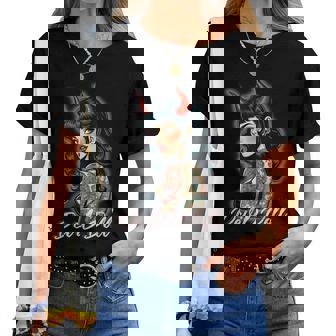 Rockabilly Devil Girl Pin Up Estilo Tatuaje Retro De Los Años 50 In Mangas Camiseta de mujer - Regaloses