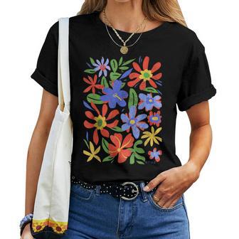 Rtuz Elegant Flowers Floral Boho Floral Wildblumenommerblumen Blumen Blumenmuster T-shirt Frauen - Geschenkecke