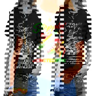Stepping Into Junenth Afro Woman Black Girls Sneakers Men Women T-shirt | Mazezy
