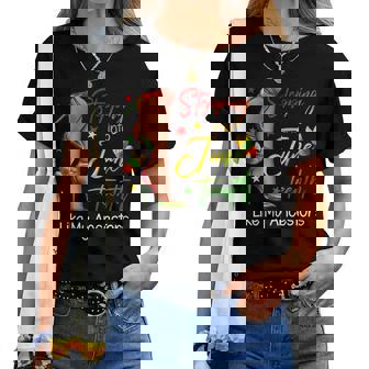 Stepping Into Junenth Afro Woman Black Girls Sneakers Men Women T-shirt | Mazezy