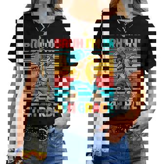 Vintage Bruh Im In 4Th Grade First Day School Dabbing Boys Women T-shirt | Mazezy