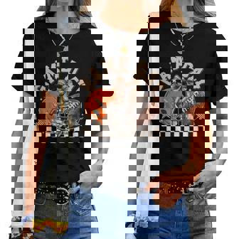 Vintage Football Mom Orange Coquette Bow Game Day Girl Women T-shirt | Mazezy