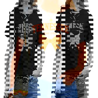 Vintage Tennessee Orange Cowgirl Coquette Bow Girl Tn Women T-shirt | Mazezy