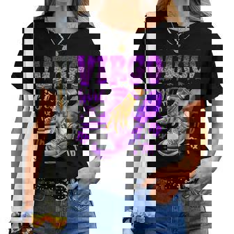 Virgo Girl Birthday Black Sneakers Zodiac Sign Women T-shirt | Mazezy