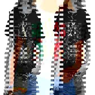 Viva Mexico Independence Butterfly Flag Mexico Girl Women Women T-shirt | Mazezy