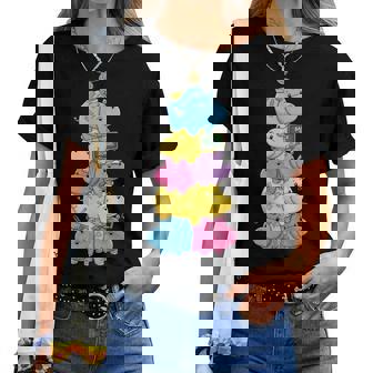 おもしろカバ カラフル レインボー 新学期 キッズ 男の子 女の子 レディースTシャツ - Kawaiitshirt