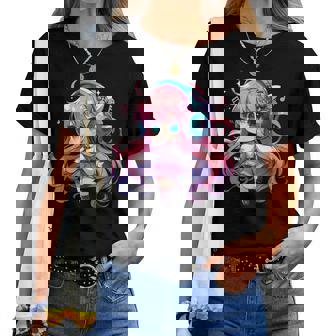 かわいい ちびアニメ 女の子 アニメ グッズ かわいい 日本の漫画ファン レディースTシャツ - Kawaiitshirt