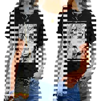 かわいいアヘ顔 アニメ 女の子 オタクウィーブ ラブ ビッグアイズ ドリップ レディースTシャツ - Kawaiitshirt