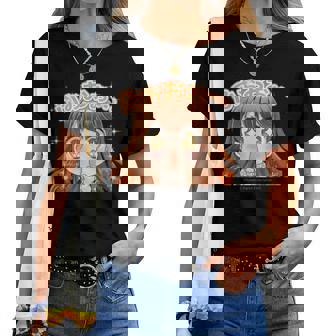 ひなビタスタンプ まり花03「ふおおお…」 レディースTシャツ - Kawaiitshirt