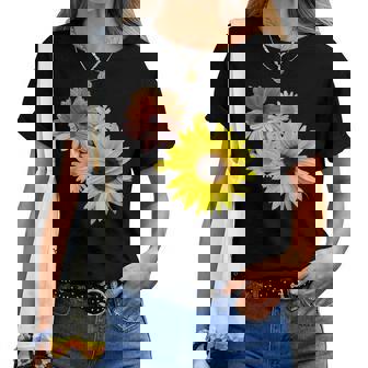 ひまわり ガーベラ 花 デイジー ガーベラ 花 デイジー 花柄 レディースTシャツ - Kawaiitshirt