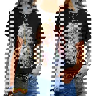 アニメ風イラスト ギャル 最強 可愛い女の子 レディースTシャツ - Kawaiitshirt