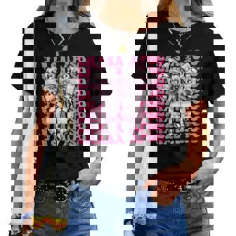 コケットボウ ラサ・アプソ 犬 女の子 ママ 母の日 ピンク レディースTシャツ - Kawaiitshirt