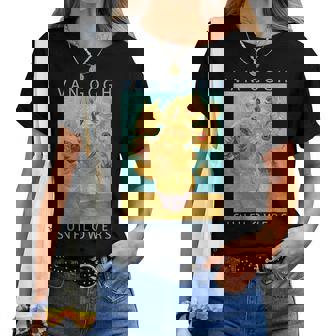 ゴッホ 面白いtシャツ ひまわり 名作 アート 花 印象派 絵画 メンズ レディース 服 美術 油彩画 レディースTシャツ - Kawaiitshirt