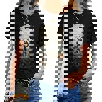 スタンダード シュナウザー マウンテン 肉球デザイン 犬 お母さん お父さん レディースTシャツ - Kawaiitshirt