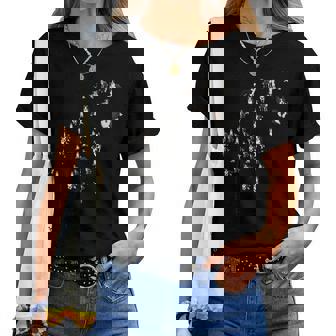 タンポポ ボーダーコリーの花、花のボーダーコリーの木 レディースTシャツ - Kawaiitshirt