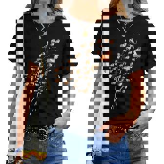 タンポポのモルモットの花、花のモルモットの木 レディースTシャツ - Kawaiitshirt