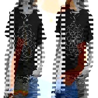 チューブトーラス 生命の花 神聖な幾何学模様 模様 形 レディースTシャツ - Kawaiitshirt